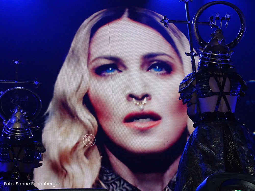 Madonna tijdens de 'Rebel Heart Tour' in Barcelona (Spanje) op 25 november 2015.
